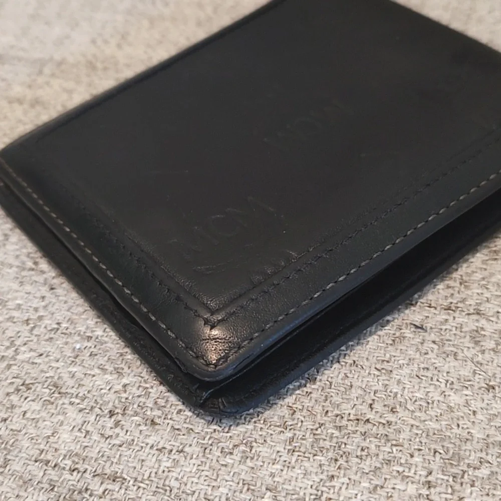 MCM Bifold Mens Wallet•Black on Black•Used•ID Holder•